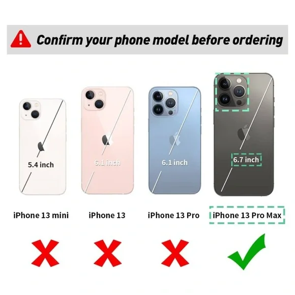 iPhone 13 Pro Max Purse Wallet Holder Crossbody Wristlet - Picture 2 of 7